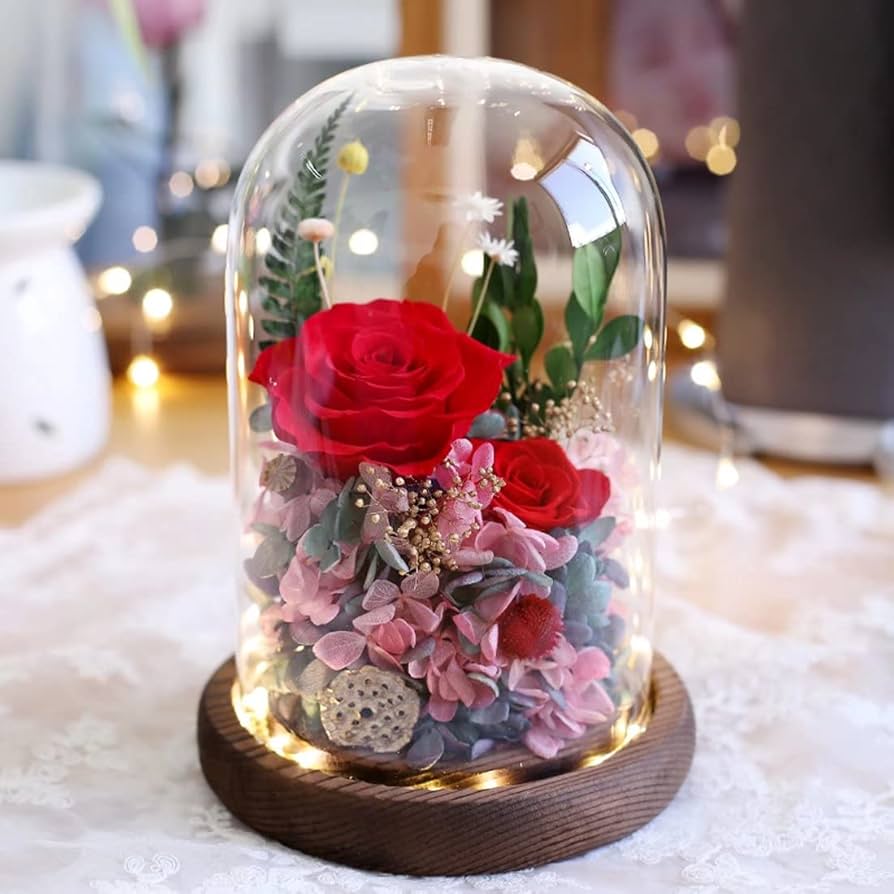 プリザーブドフラワー ガラスドーム プレゼント 赤い薔薇 ボックス入り Amazon｜プリザーブドフラワー ボックス ガラスドーム